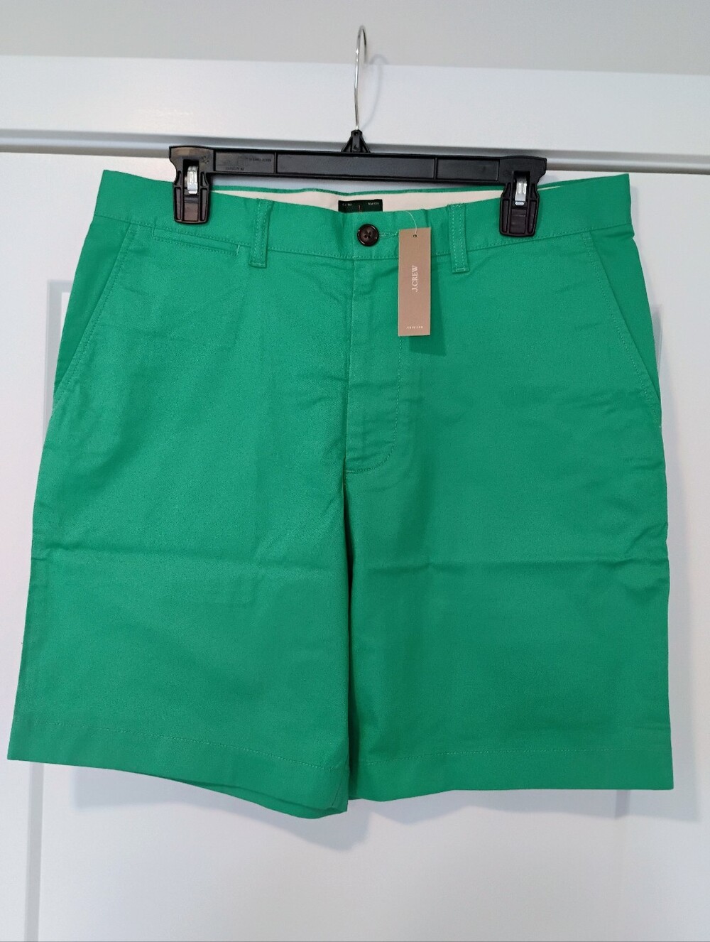 NWT 32 J.Crew Green 9" Portsider Stretch Chino Khaki Shorts NEW